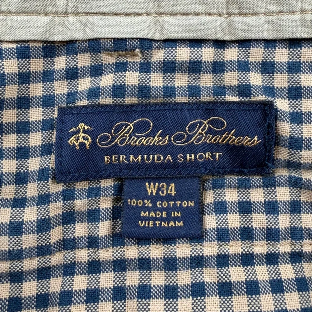 Brooks Brothers Bermuda Shorts Mens 34 Tan‎ Khaki 100% Cotton Flat Front Chino